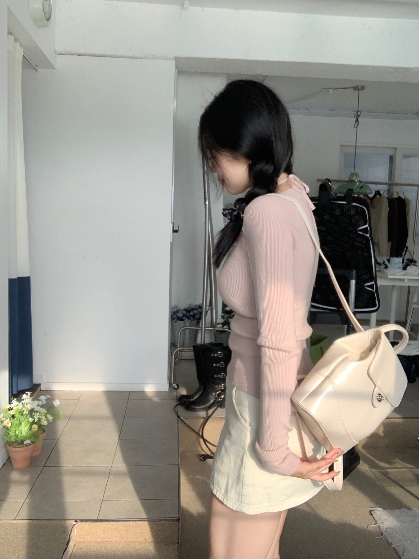 Peach Knit Top