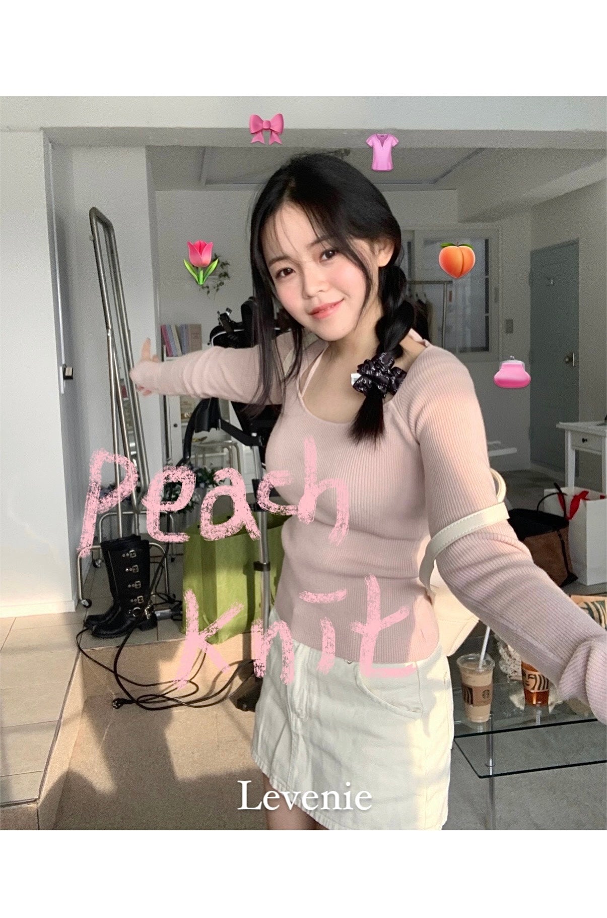 Peach Knit Top
