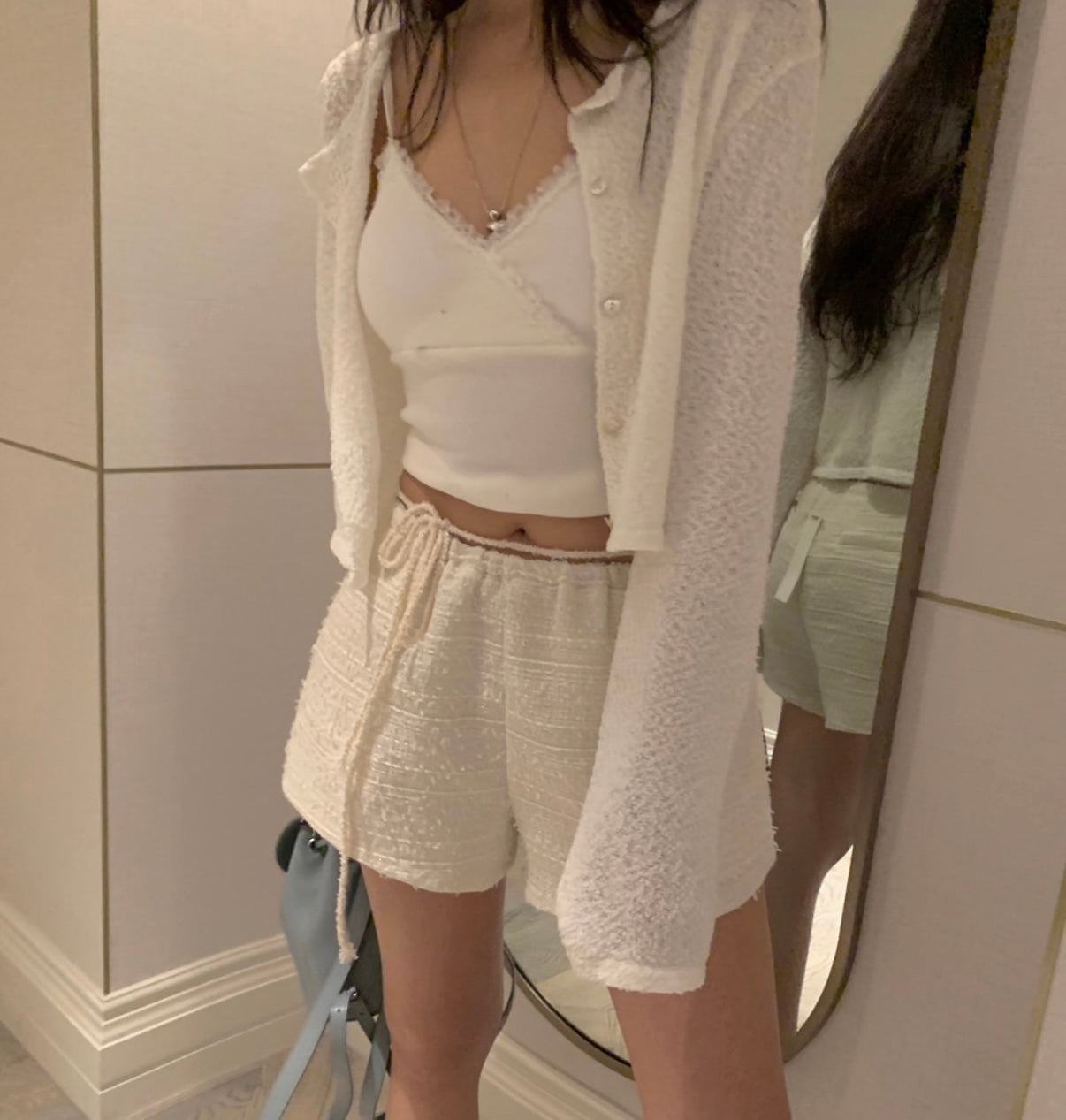 Soft Cloud Textured Cropped Cardigan