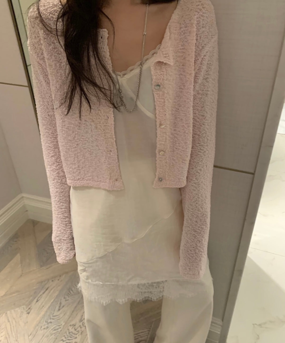Soft Cloud Textured Cropped Cardigan