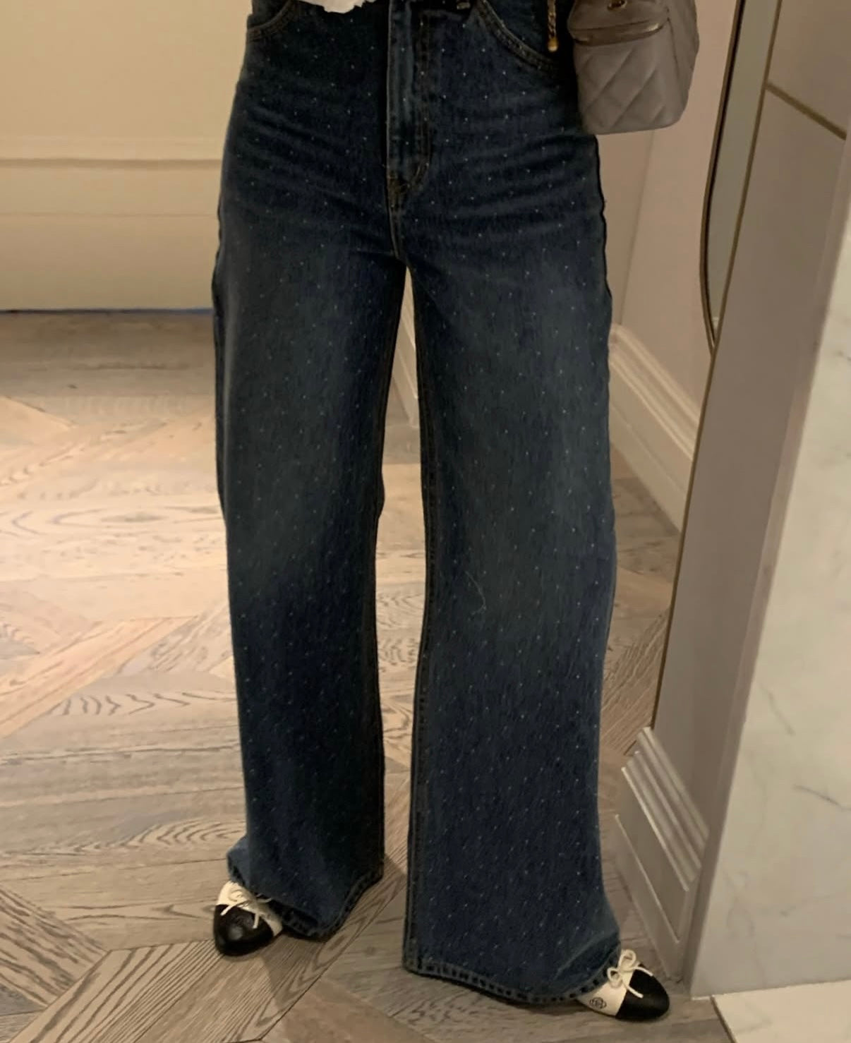 Midnight Dot Wide-Leg Denim
