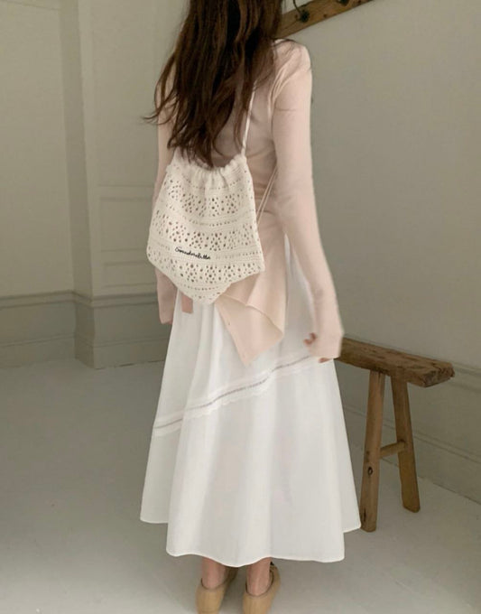 Victorian Lace Trim Midi Skirt