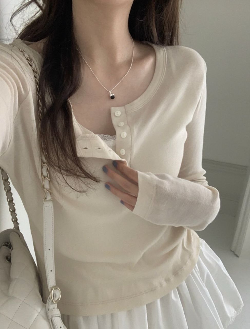 Essential Button Henley Knit Top