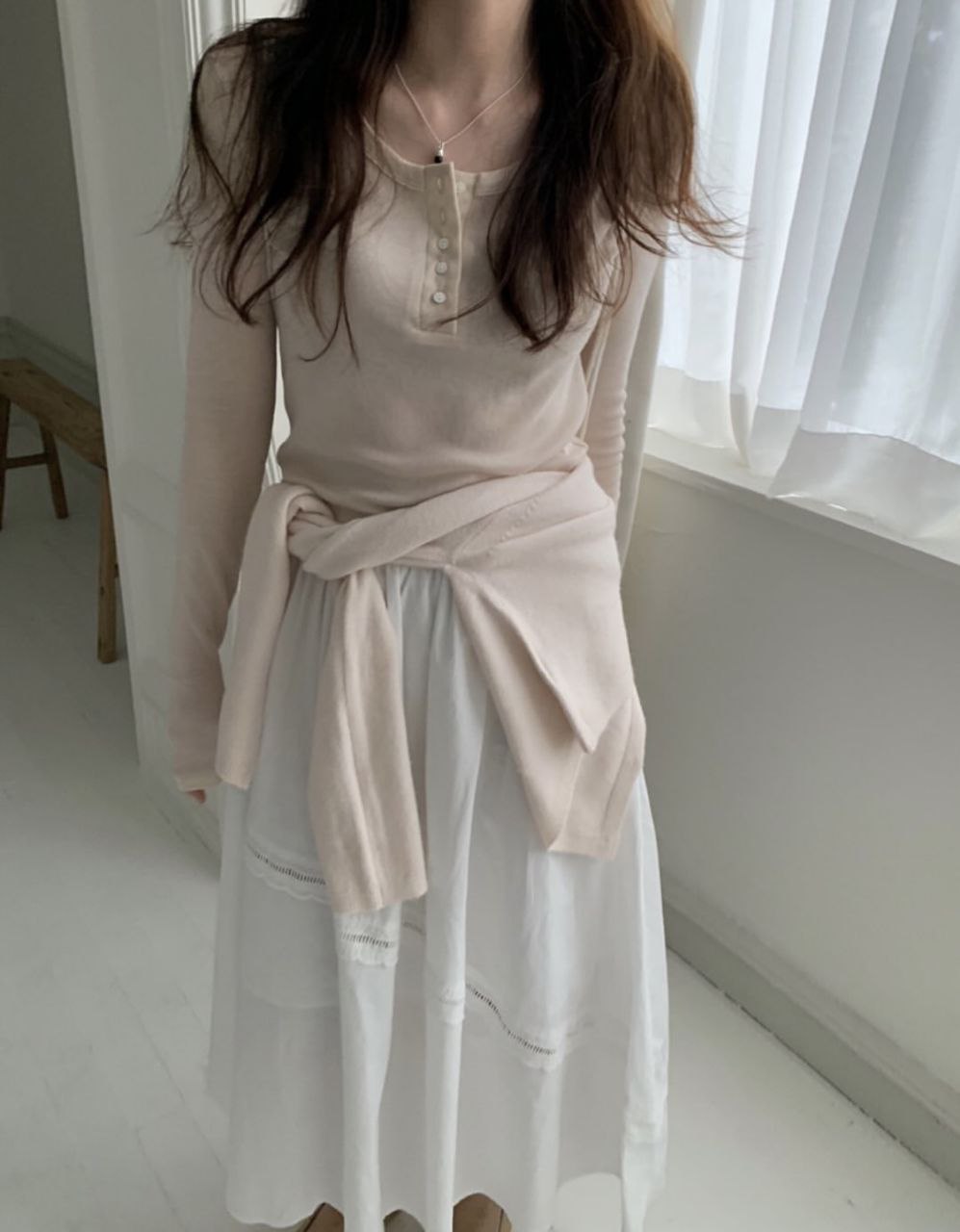 Essential Button Henley Knit Top