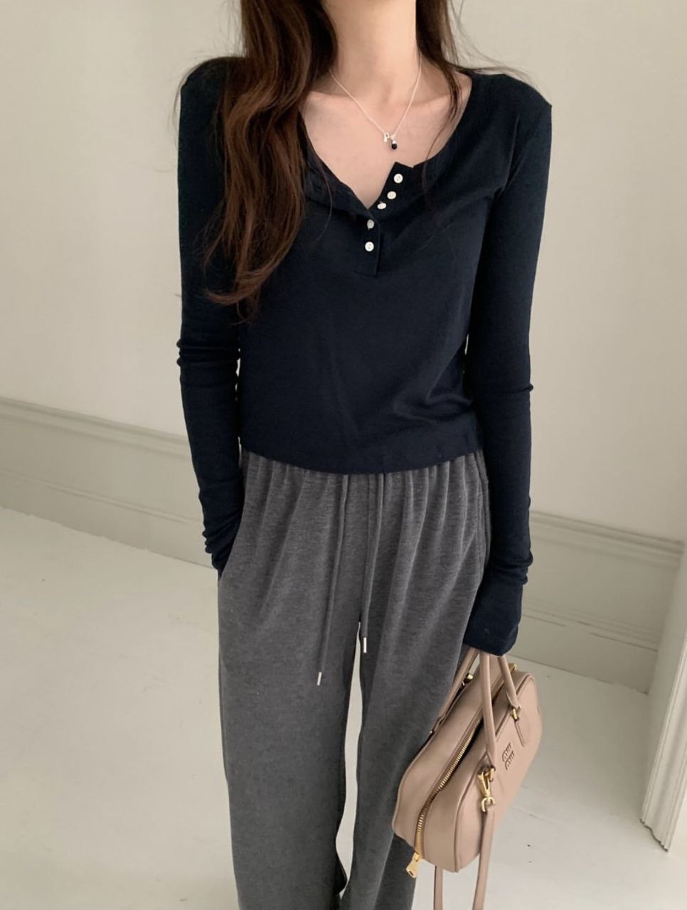 Essential Button Henley Knit Top