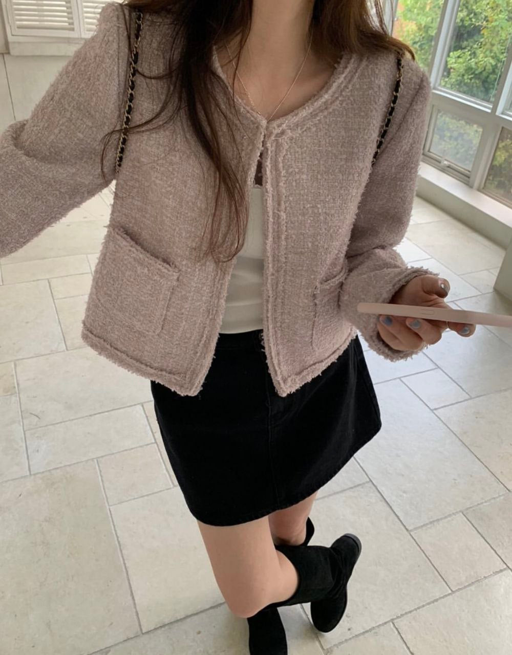 Bouclé Dream Cropped Cardigan Jacket